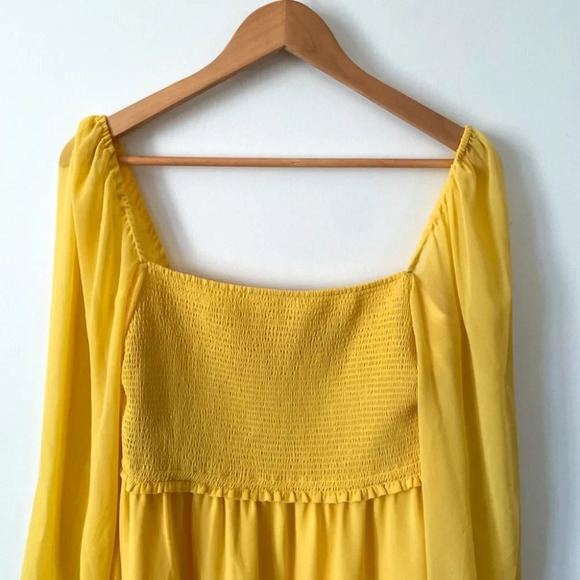 Aritzia Wilfred Tempest Long Sleeve Dress Sunflower  Yellow Size Large - Picture 4 of 9